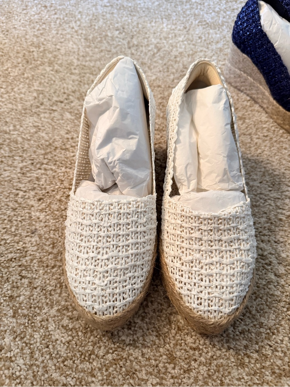 Andre Assous White Woven Espadrille Flats